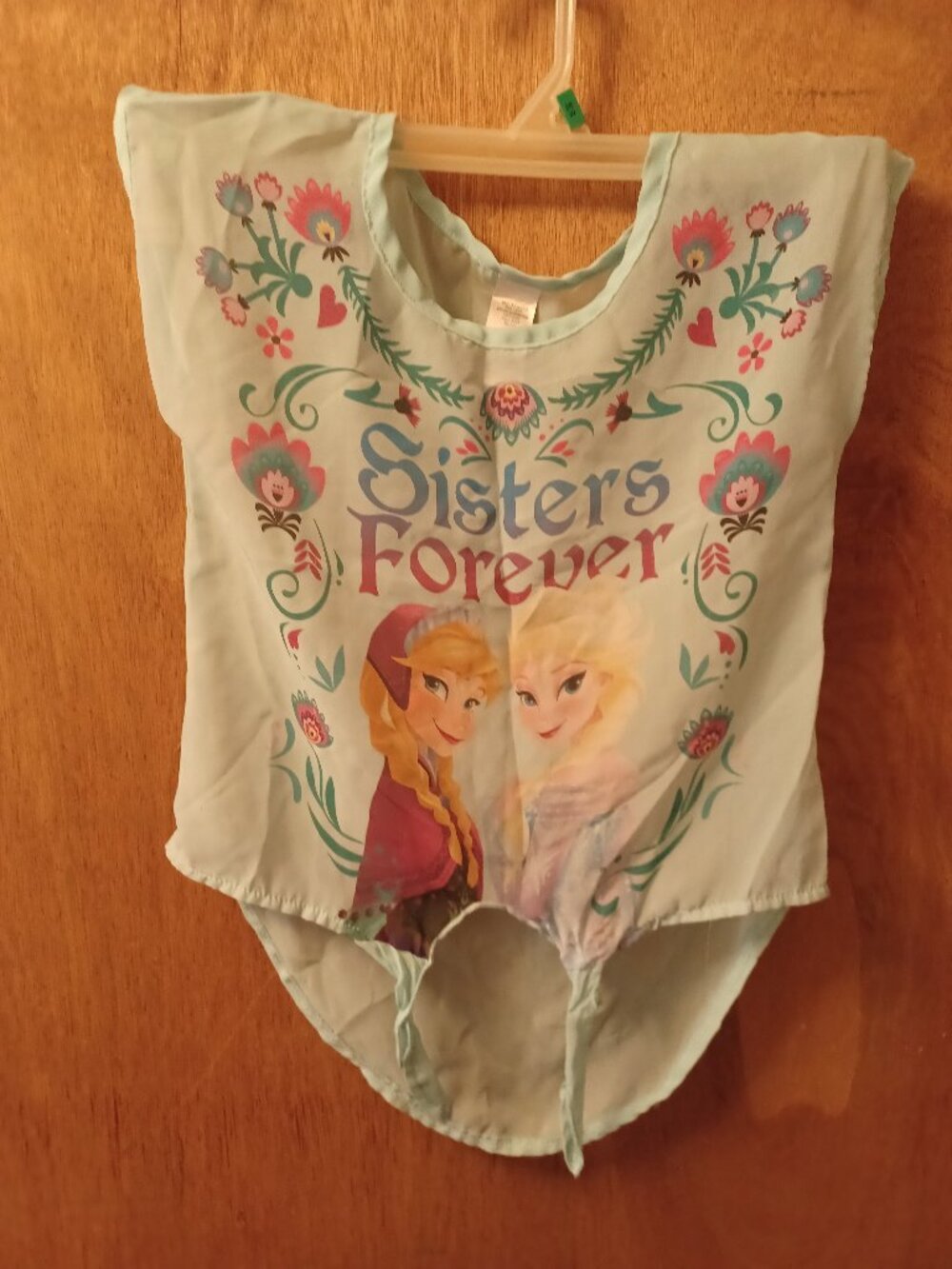 Girls Disney Frozen Elsa Anna Sister Forever Light Blue Top Shirt